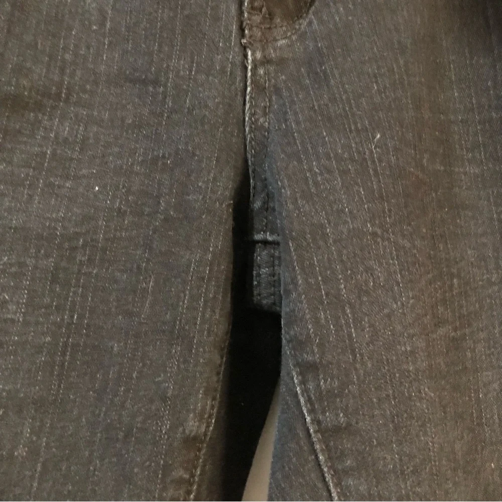 Black denim cropped 3/4 length pants shorter jeans size 10 women’s spring summer - Picture 5 of 9